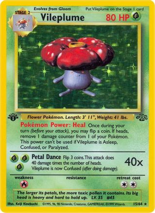 Vileplume (15) 15/64 - [Jungle] 1st Edition Holofoil