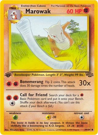 Marowak 39/64 - [Jungle] 1st Edition