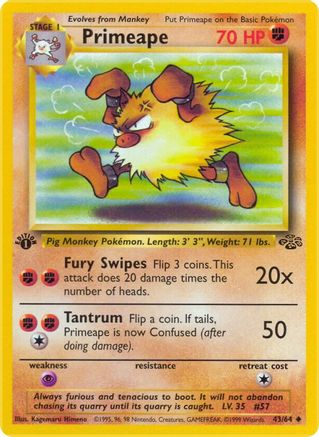 Primeape 43/64 - [Jungle] 1st Edition
