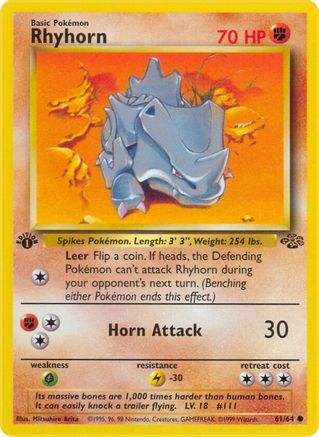 Rhyhorn 61/64 - [Jungle] 1st Edition