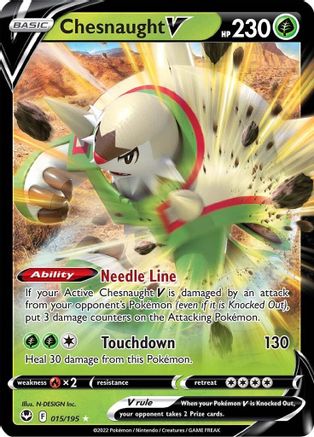 Chesnaught V (015/195) [Épée et Bouclier : Tempête d'Argent] 