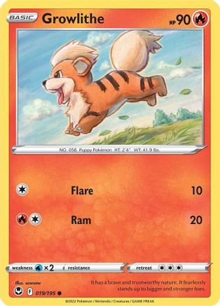 Growlithe (019/195) [Épée et bouclier : Tempête d'argent] 