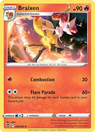 Braixen (026/195) [Épée et bouclier : Tempête d'argent] 