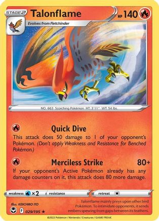 Talonflame (029/195) [Épée et bouclier : Tempête d'argent] 