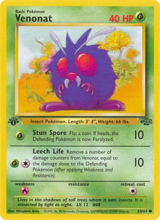 Venonat 63/64 - [Jungle] 1st Edition