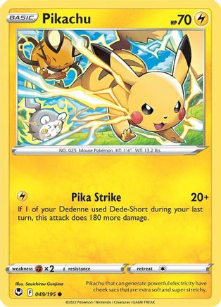 Pikachu (049/195) [Épée et Bouclier : Tempête d'Argent] 