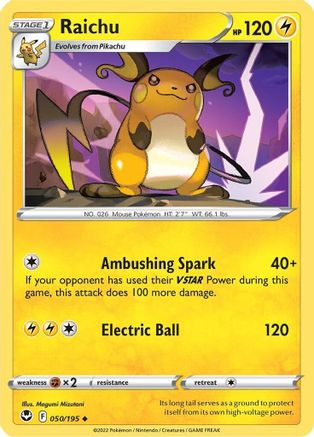 Raichu (050/195) [Épée et bouclier : Tempête d'argent] 