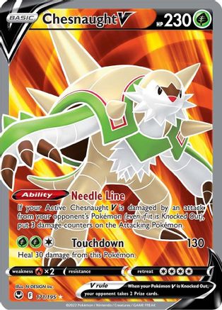 Chesnaught V (Full Art) 171/195 - [SWSH12 Silver Tempest] Holofoil