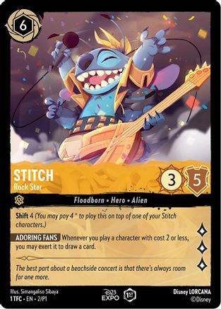 Stitch - Rock Star (2) Holofoil - D23 Promos