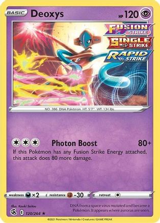 Deoxys (120/264) (Thème Deck Exclusif) [Épée et Bouclier : Fusion Strike] 