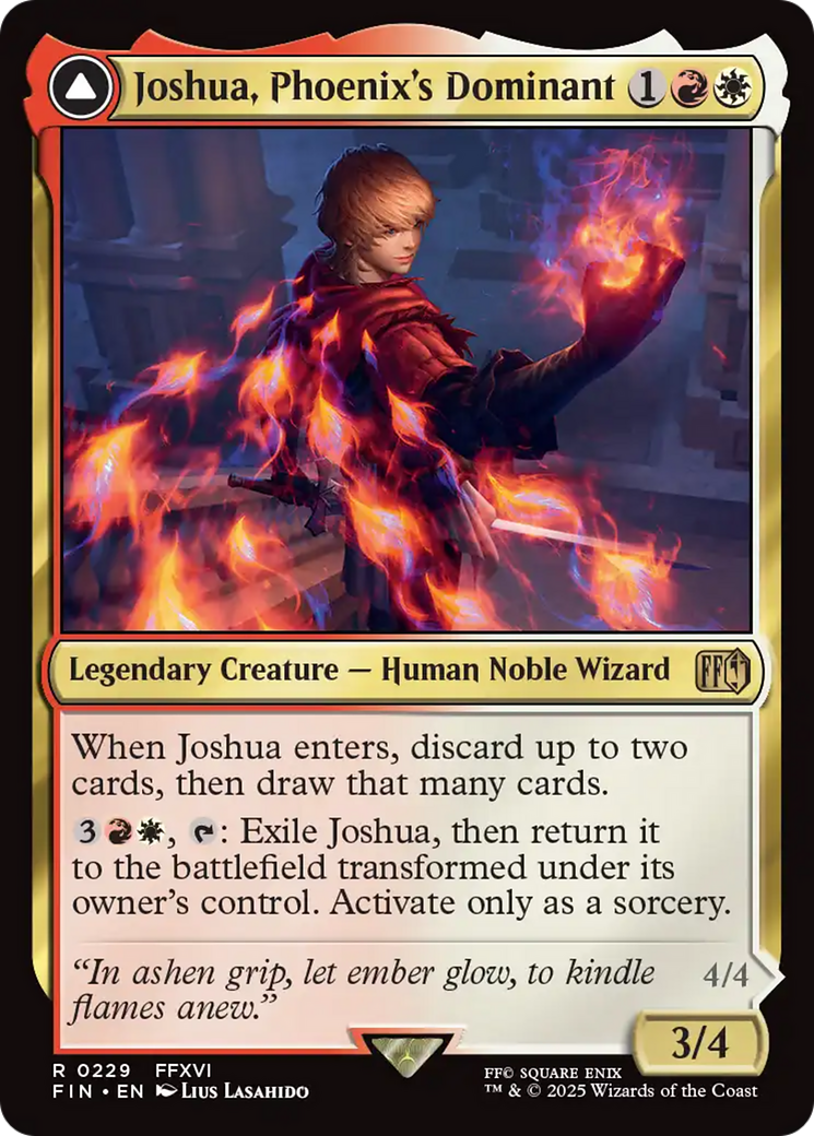 Joshua, Phoenix's Dominant // Phoenix, Warden of Fire (FIN-229) - [FINAL FANTASY]: (enchantment)
