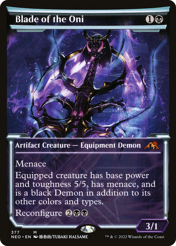 Blade of the Oni (NEO-377) - [Kamigawa: Neon Dynasty]: (Showcase) Foil
