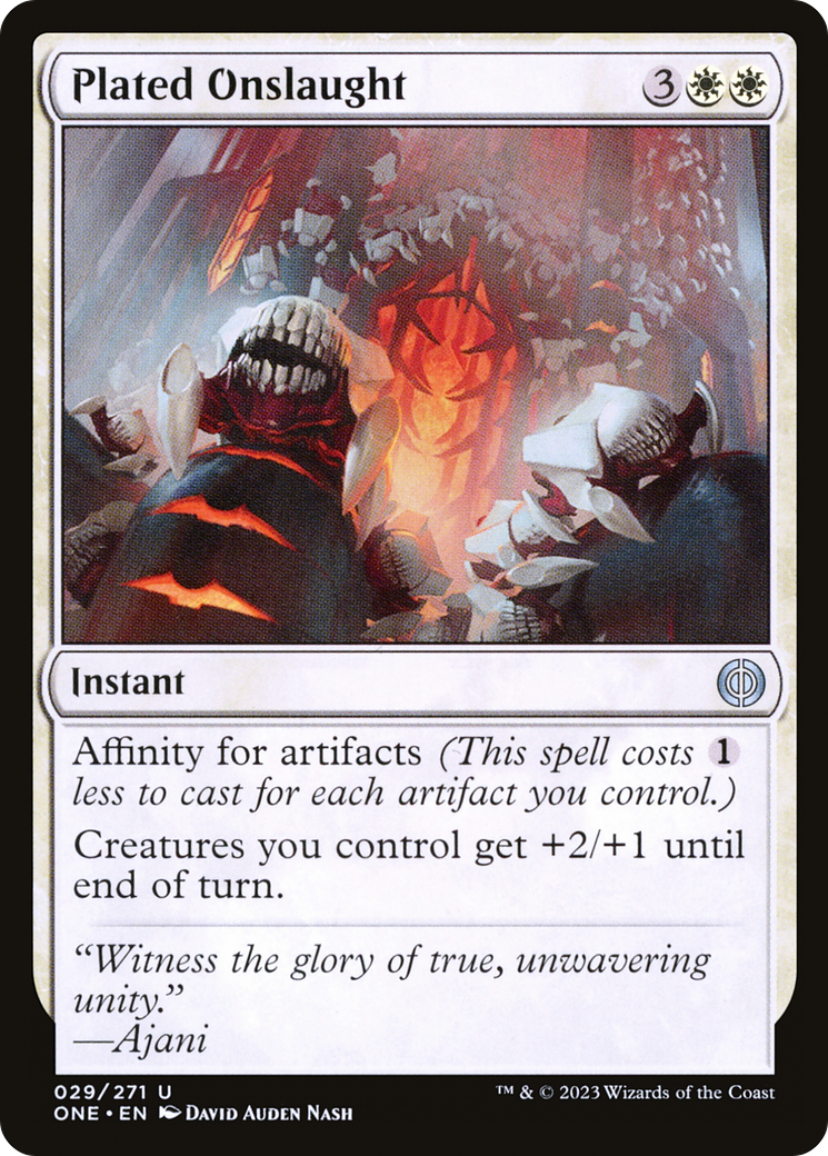 Plated Onslaught (ONE-029) - [Phyrexia: All Will Be One] Foil