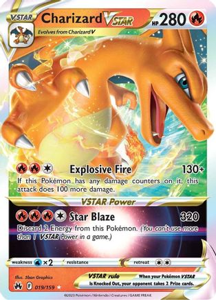 Charizard VSTAR (019/159) [Épée et bouclier : Crown Zenith] 