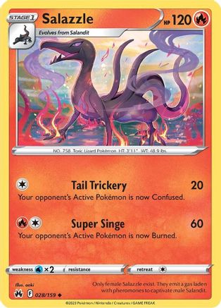 Salazzle (028/159) [Épée et bouclier : Crown Zenith] 