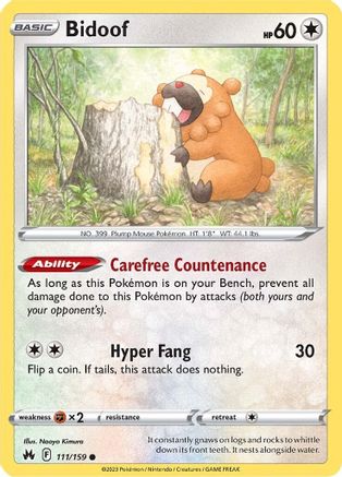 Bidoof (111/159) [Épée et bouclier : Couronne Zenith] 