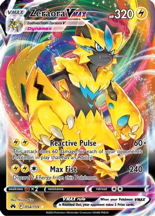 Zeraora VMAX (054/159) [Épée et bouclier : Crown Zenith] 