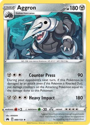 Aggron (089/159) [Épée et bouclier : Couronne Zenith] 
