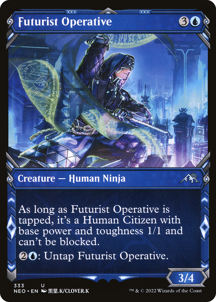 Futurist Operative (NEO-333) - [Kamigawa: Neon Dynasty]: (Showcase) Foil