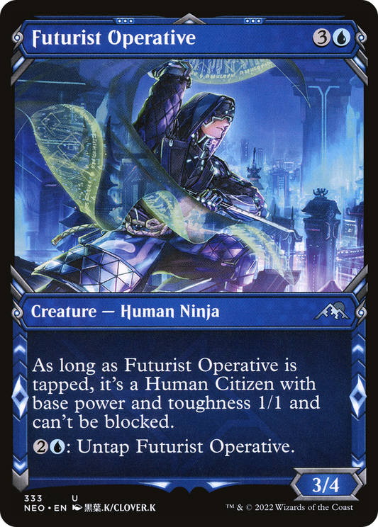 Futurist Operative (NEO-333) - [Kamigawa: Neon Dynasty]: (Showcase) Foil