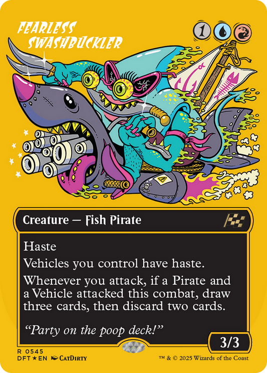 Fearless Swashbuckler (DFT-545) - [Aetherdrift] (Borderless) Foil