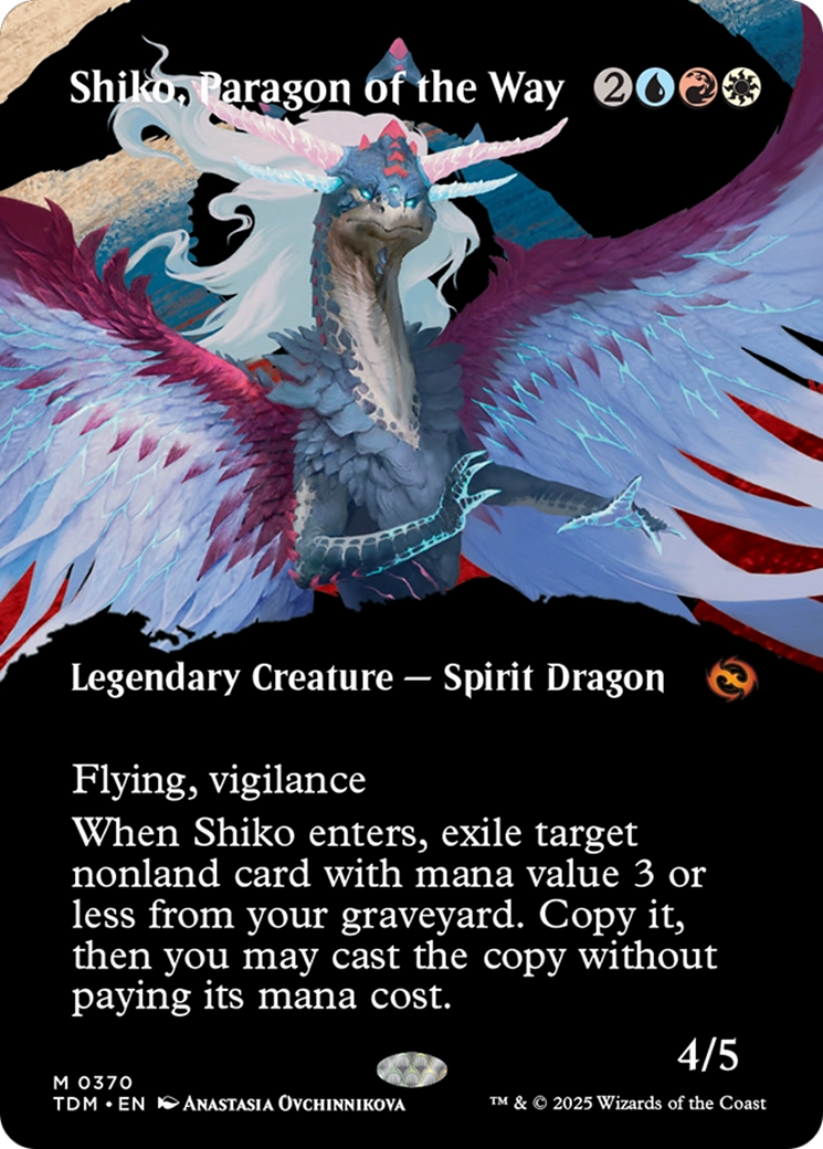 Shiko, Paragon of the Way (TDM-370) - [Tarkir: Dragonstorm]: (Showcase) (Borderless) Foil