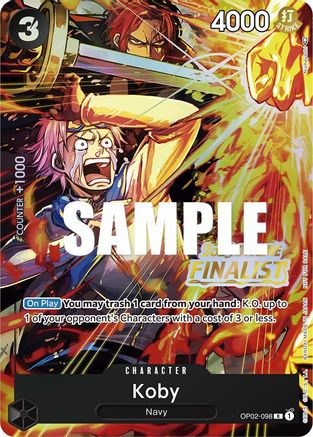 Koby (Offline Regional 2023) [Finalist] (OP02-098) - One Piece Promotion Cards