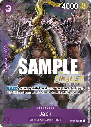 Jack (Offline Regional 2023) [Finalist] (ST04-008) - One Piece Promotion Cards