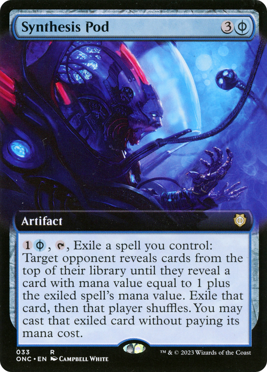 Synthesis Pod (ONC-033) - [Phyrexia: All Will Be One Commander]: (Extended Art) Foil
