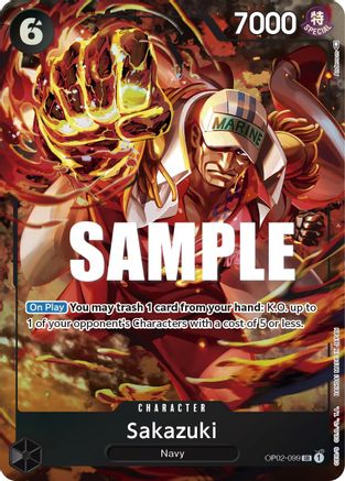 Sakazuki (Alternate Art) (OP02-099) - Paramount War