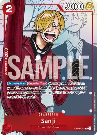 Sanji - OP01-013 (Alternate Art) (OP01-013) - One Piece Promotion Cards