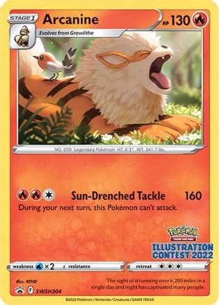 Arcanine (SWSH304) (Concours d'illustration 2022) [Épée et Bouclier : Black Star Promos] 