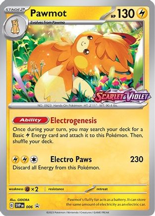 Pawmot - 006 (Prerelease) 6 - [SV Scarlet & Violet Promo Cards] Holofoil