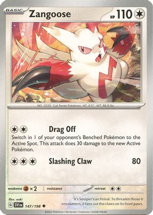 Zangoose (147/198) [Écarlate et Violet : Ensemble de base] 