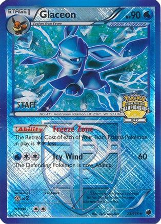 Glaceon (023/116) (Championnats de la ville) (Staff) [Cartes de ligue et de championnat] 