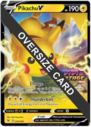 Pikachu V - 043/185 (Vivid Voltage Stamped) - [Jumbo Cards] Holofoil