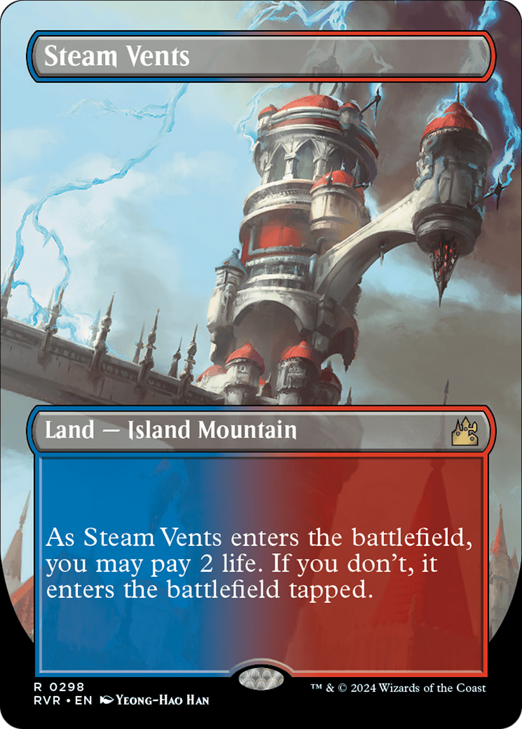 Steam Vents (RVR-298) - [Ravnica Remastered] (Borderless) Foil