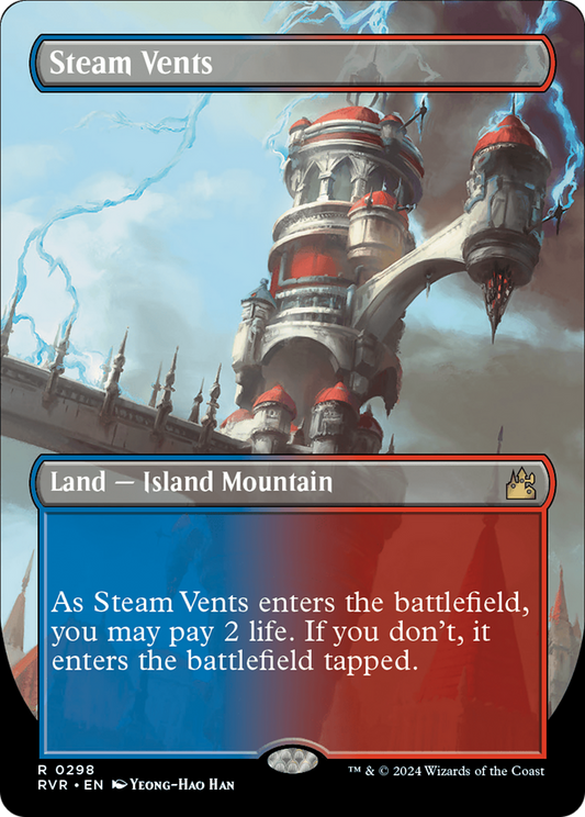 Steam Vents (RVR-298) - [Ravnica Remastered] (Borderless) Foil