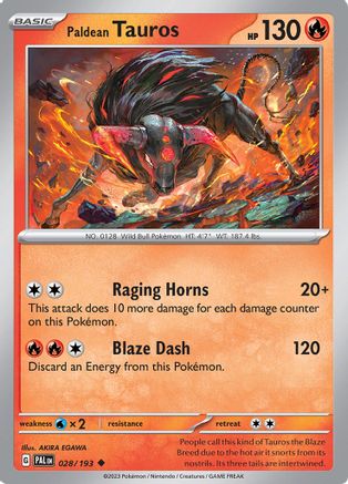Paldean Tauros (028/193) [Écarlate et Violet : Paldea Evolved] 
