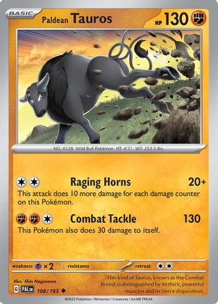 Paldean Tauros (108/193) [Écarlate et Violet : Paldea Evolved] 