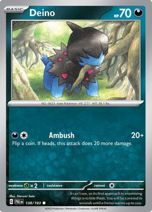 Deino (138/193) [Écarlate et Violet : Paldea Evolved] 
