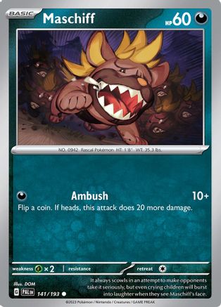 Maschiff (141/193) [Écarlate et Violet : Paldea Evolved] 