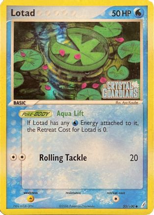 Lotad - 055/100 (EX Crystal Guardians Reverse Holofoil) - [Crystal Guardians] Reverse Holofoil