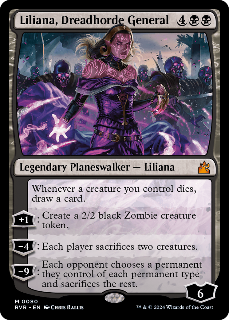 Liliana, Dreadhorde General (RVR-080) - [Ravnica Remastered] Foil