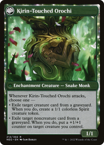Teachings of the Kirin // Kirin-Touched Orochi (NEO-212) - [Kamigawa: Neon Dynasty]: (fandfc, enchantment) Foil