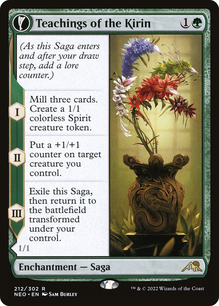 Teachings of the Kirin // Kirin-Touched Orochi (NEO-212) - [Kamigawa: Neon Dynasty]: (fandfc, enchantment) Foil