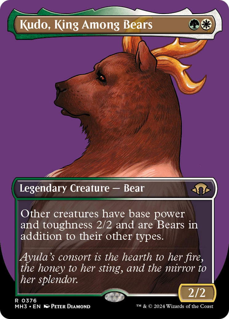 Kudo, King Among Bears (MH3-376) - [Modern Horizons 3] (Borderless) Foil