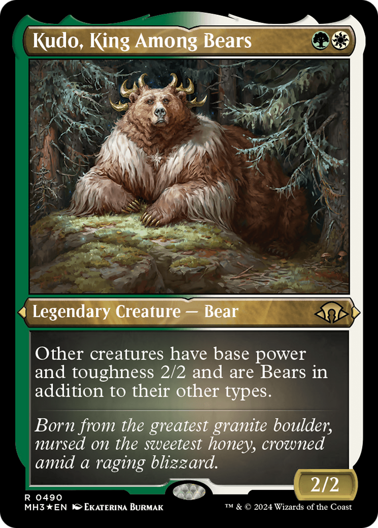 Kudo, roi parmi les ours (MH3-490) - [Modern Horizons 3] Feuille gravée