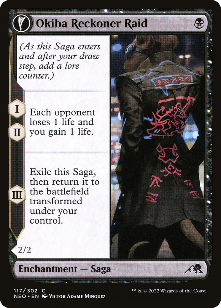 Okiba Reckoner Raid // Nezumi Road Captain (NEO-117) - [Kamigawa: Neon Dynasty]: (fandfc, enchantment)
