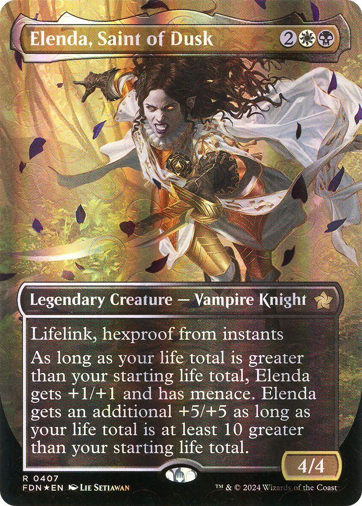 Elenda, Saint of Dusk (FDN-407) - [Foundations] (Borderless) Foil